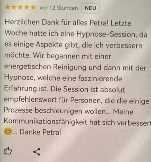 Feedback Hypnose Session Graz Hypnose Coaching